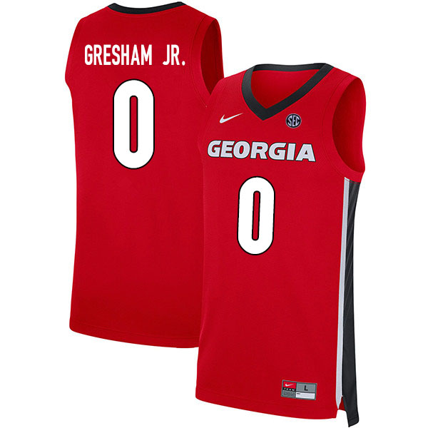 2020 Men #0 Donnell Gresham Jr. Georgia Bulldogs College Basketball Jerseys Sale-Red - Click Image to Close